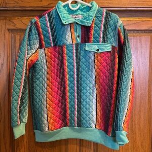 Crazy Train serape quilted pullover